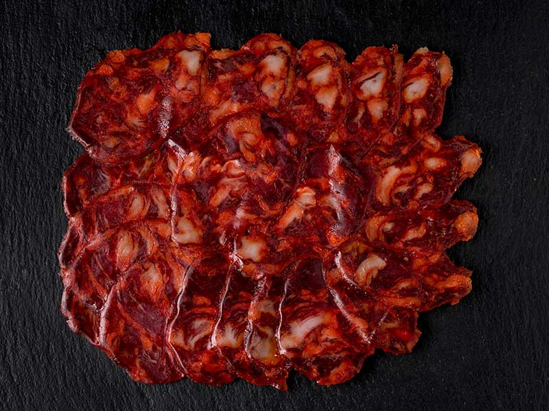 Chorizo ibérico extra de cebo cortado
