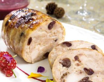 Redondo de pollo relleno de arándanos y queso de cabra